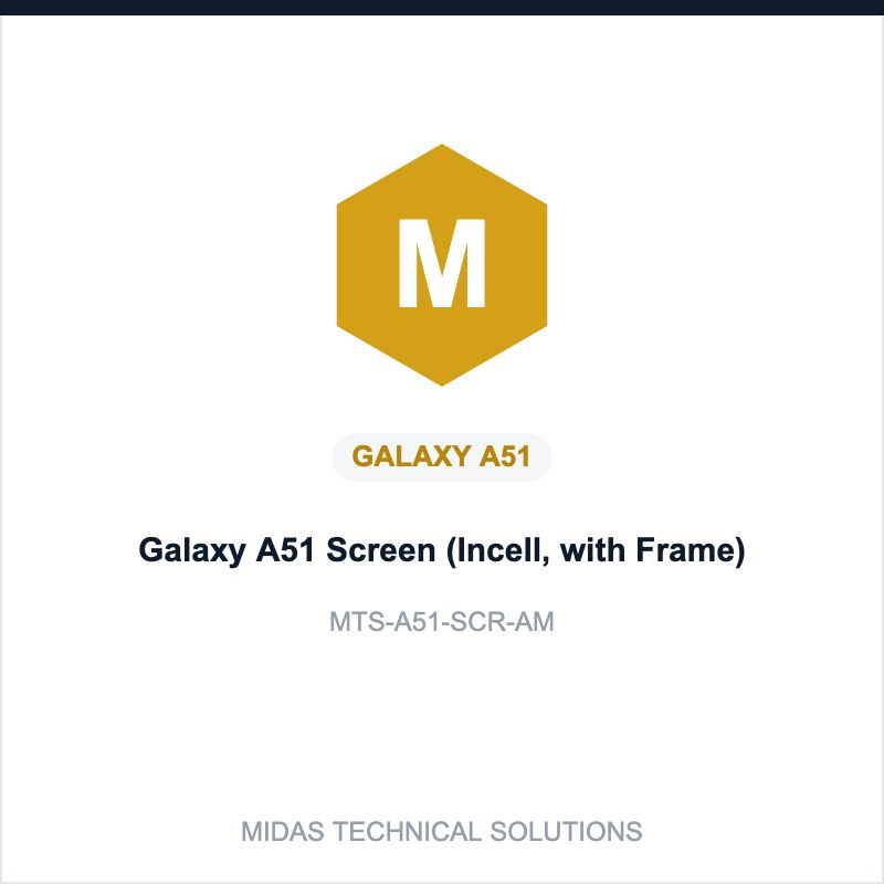 Galaxy A51 Screen (Incell, with Frame)