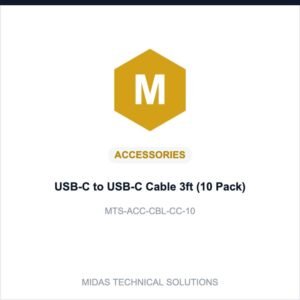 Midas Technical Solutions product card for USB-C to USB-C Cable 3ft (10 Pack), SKU MTS-ACC-CBL-CC-10