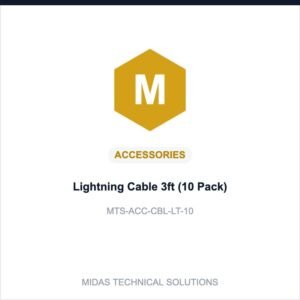 Midas Technical Solutions product card for Lightning Cable 3ft (10 Pack), SKU MTS-ACC-CBL-LT-10