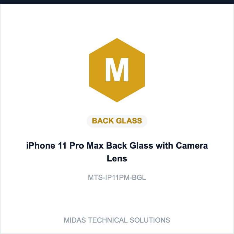 iPhone 11 Pro Max Back Glass with Camera Lens