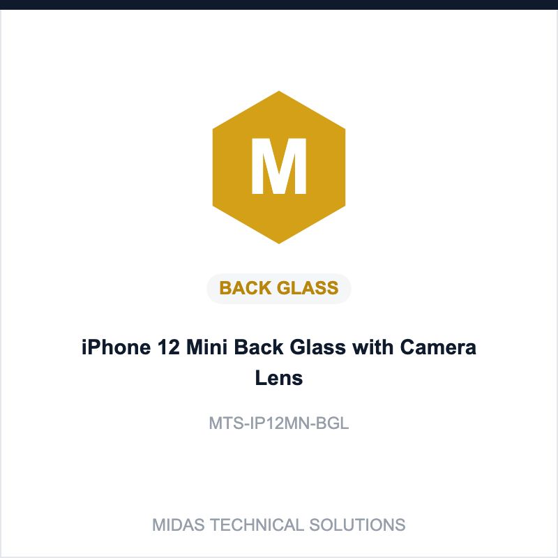 iPhone 12 Mini Back Glass with Camera Lens