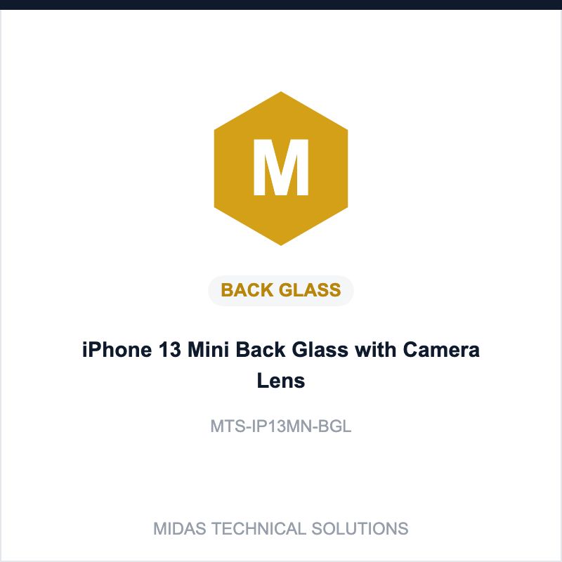 iPhone 13 Mini Back Glass with Camera Lens