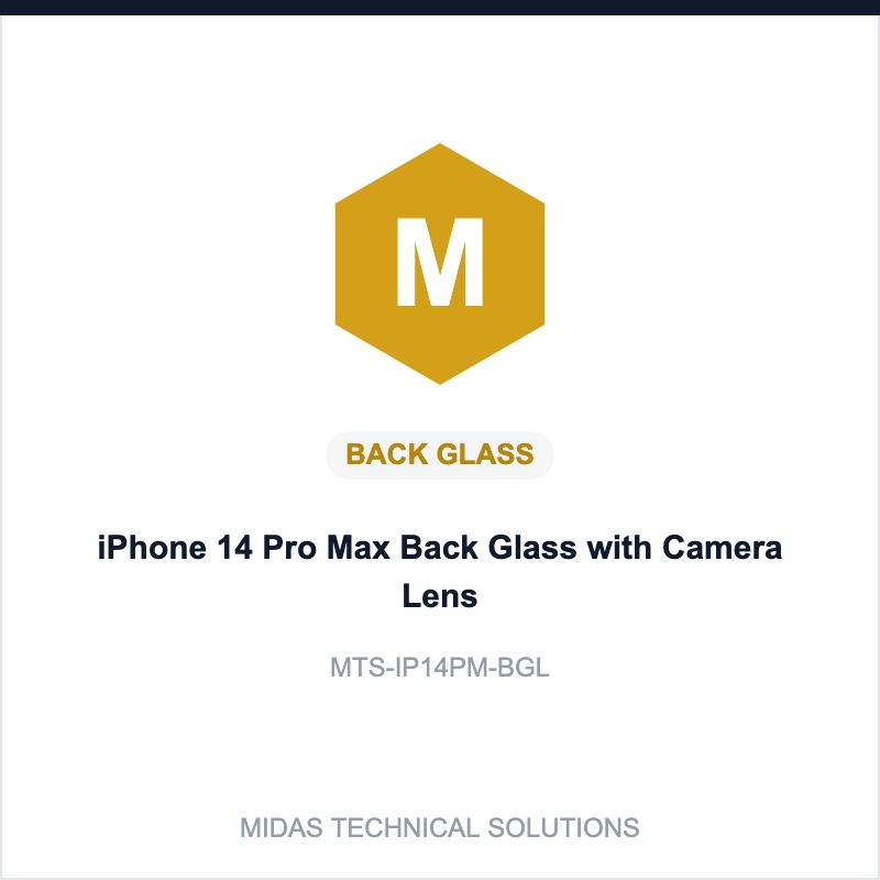 iPhone 14 Pro Max Back Glass with Camera Lens