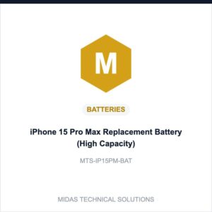 iPhone 15 Pro Max Replacement Battery (High Capacity)