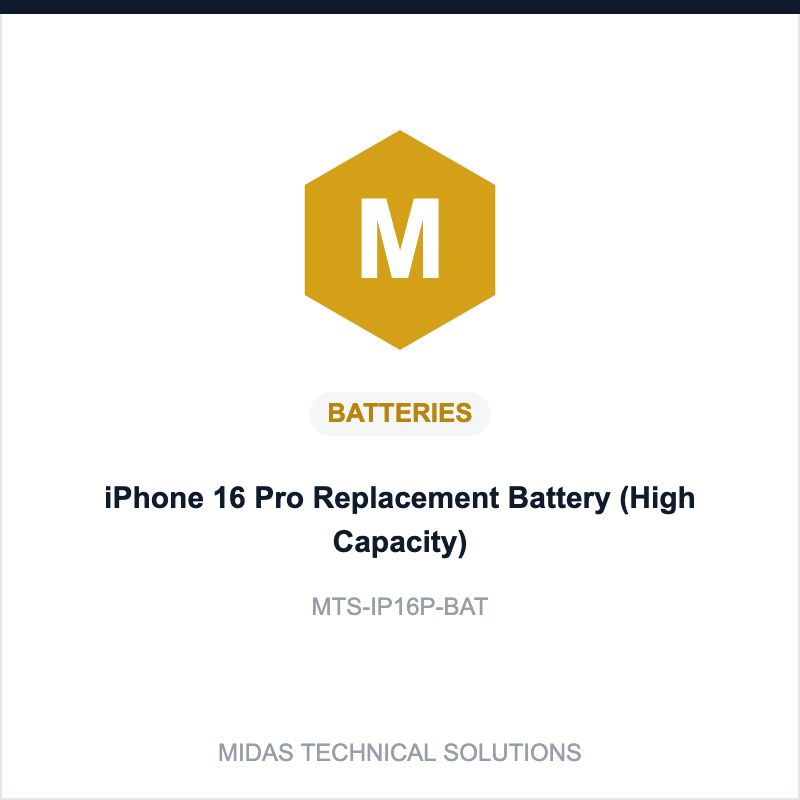 iPhone 16 Pro Replacement Battery (High Capacity)