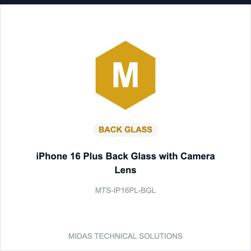 iPhone 16 Plus Back Glass with Camera Lens