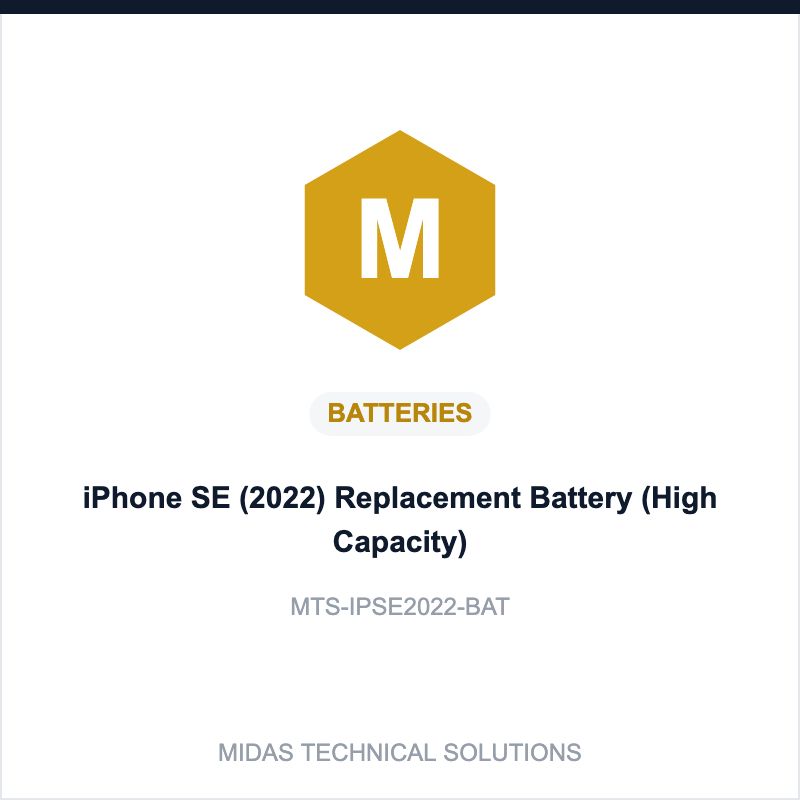 iPhone SE (2022) Replacement Battery (High Capacity)