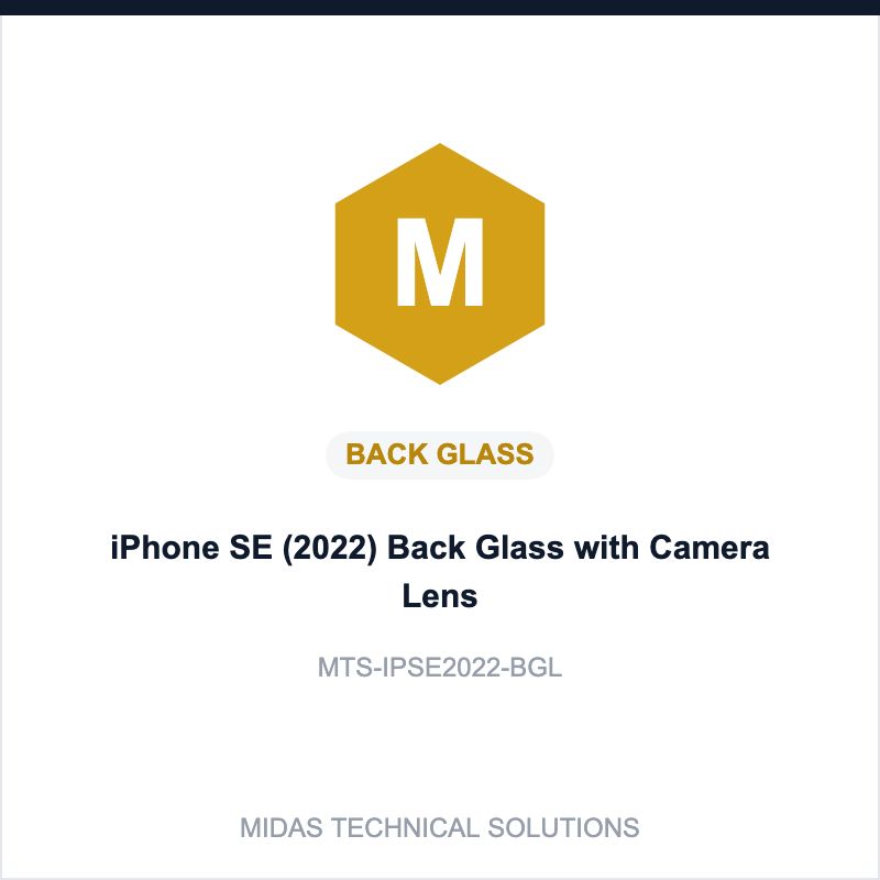 iPhone SE (2022) Back Glass with Camera Lens