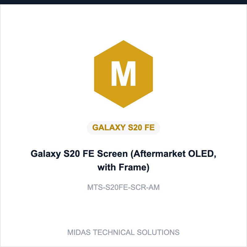 Galaxy S20 FE Screen (Aftermarket OLED, with Frame)