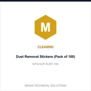 Midas Technical Solutions product card for Dust Removal Stickers (Pack of 100), SKU MTS-SUP-DUST-100