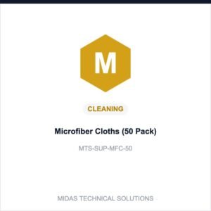 Midas Technical Solutions product card for Microfiber Cloths (50 Pack), SKU MTS-SUP-MFC-50