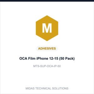 Midas Technical Solutions product card for OCA Film iPhone 12-15 (50 Pack), SKU MTS-SUP-OCA-IP-50