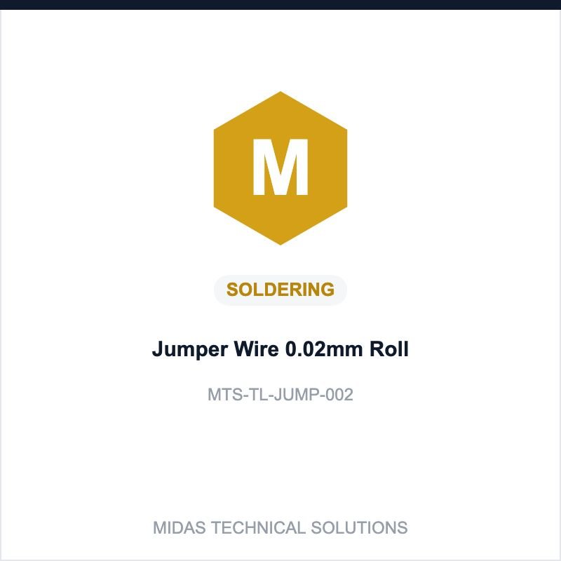 Midas Technical Solutions product card for Jumper Wire 0.02mm Roll, SKU MTS-TL-JUMP-002