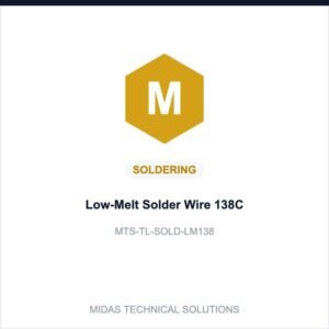 Midas Technical Solutions product card for Low-Melt Solder Wire 138C, SKU MTS-TL-SOLD-LM138